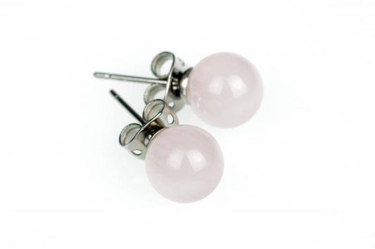 Rose quartz earrings – 8mm