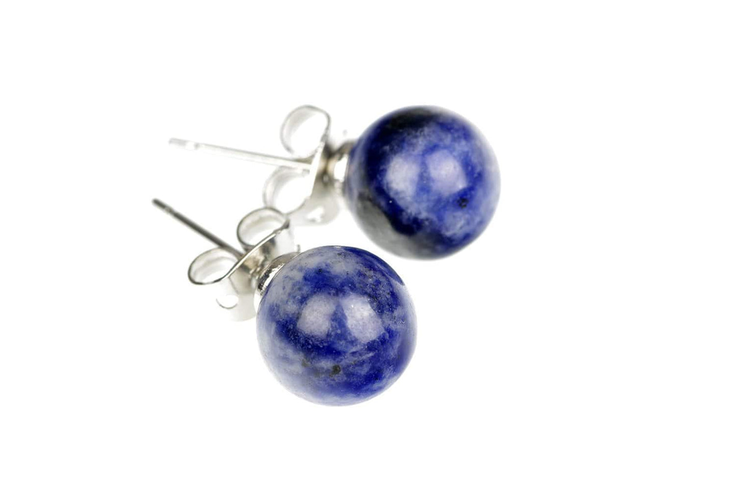 Sodalite earrings – 8mm - www.Crystals.eu